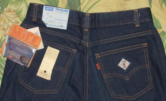 Vtg 1977 LEVIS Orange Tab Denim Jeans 28 - 33 Made In USA Size 16 NOS