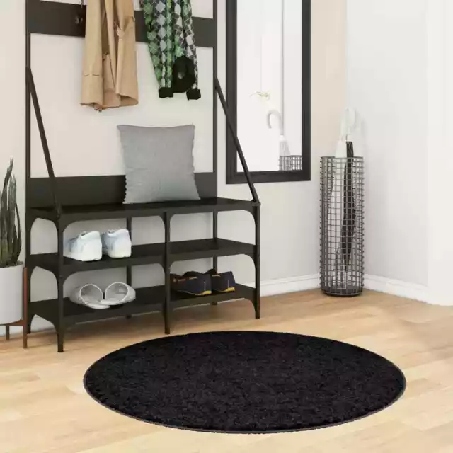 Rug Short Pile Soft and Washable Floor Mat Area Carpet Black vidaXL
