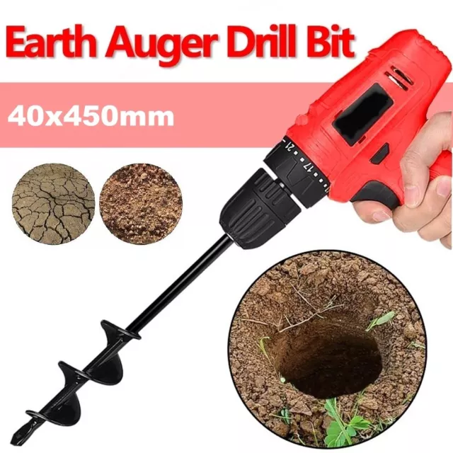 Planting Auger Spiral Hole Drill Bit Garden Yard Earth Bulb Planter Hole digger