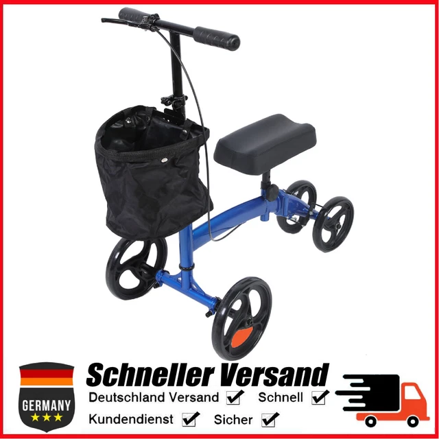 verstellbar Knie Walker Scooter mit Bremse Rollator Laufhilfe Gehhilfe Lenkbar