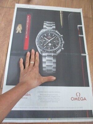 omega speedmaster moonwatch calibre picture 14x21.5 inch newspaper print ad 2019