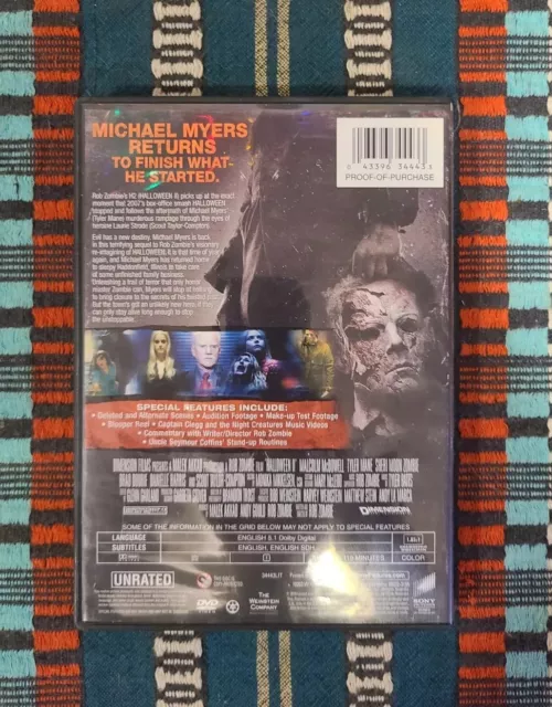 R. Zombie's Halloween 2 (DVD, Unrated Edition) Dimension USA Like New Used NM 2