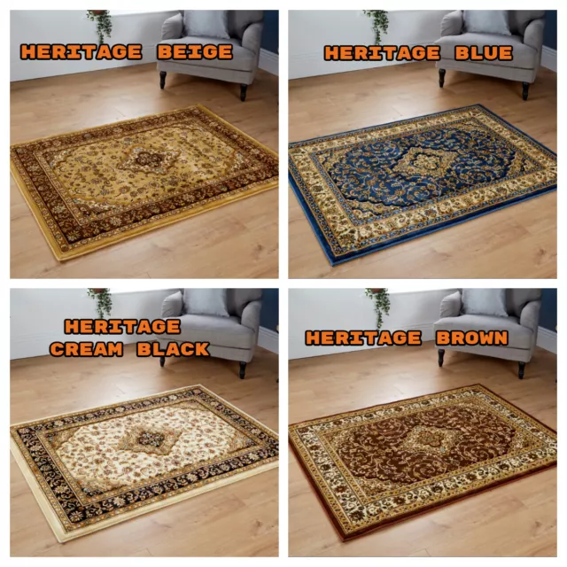 Große Teppiche, dichter dicker klassischer Flurteppich, orientalisches Medaillon traditionelle Teppiche.