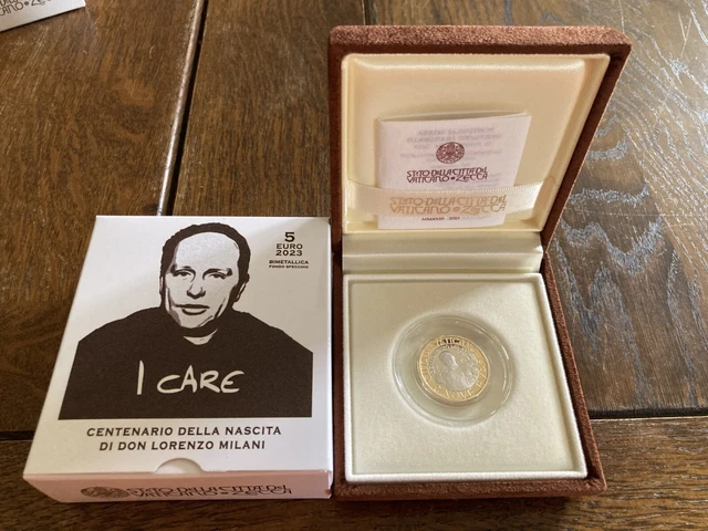 Vatikan 5 Euro 2023 "100. Geburtstag Don Lorenzo Milani" PP-Proof