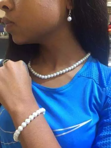 3 Piece Pearl Set in Silvertone Fashion (chain-bracelet-earrings)