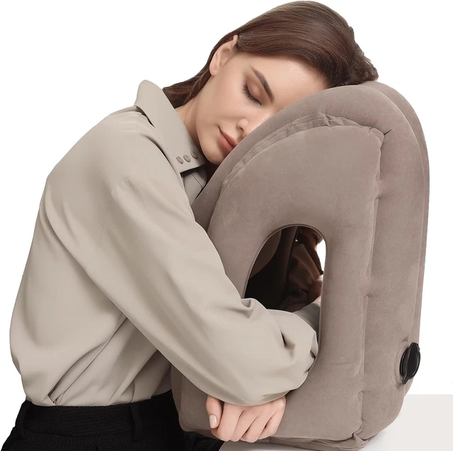 KINSCO Inflatable Travel Pillow，Airplane Neck Pillow for Airplane, Train, Car Ba