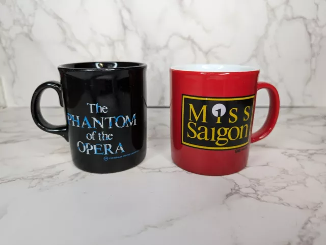Vintage 1980s The Phantom of the Opera & Miss Saigon The Musical Ceramic Mug