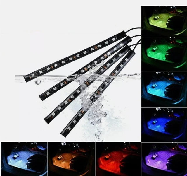 Rgb Led Footwell CAR INTERIOR FOOTWELL LED Strip Lights RGB Multicolour Remote ...
