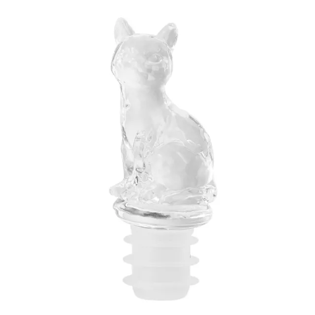 Botella de acrílico transparente para tapón de vino animal corcho para gato