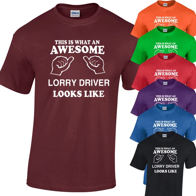 AWESOME LORRY DRIVER T-Shirt Funny mens truck trucker gift