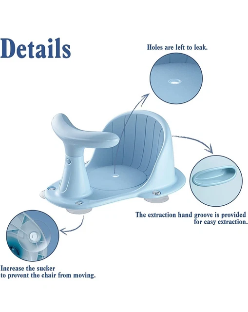 Newborn Infant Baby Bath Seat Tub Chair Anti-slip Bathtub Bathing Shower Chair