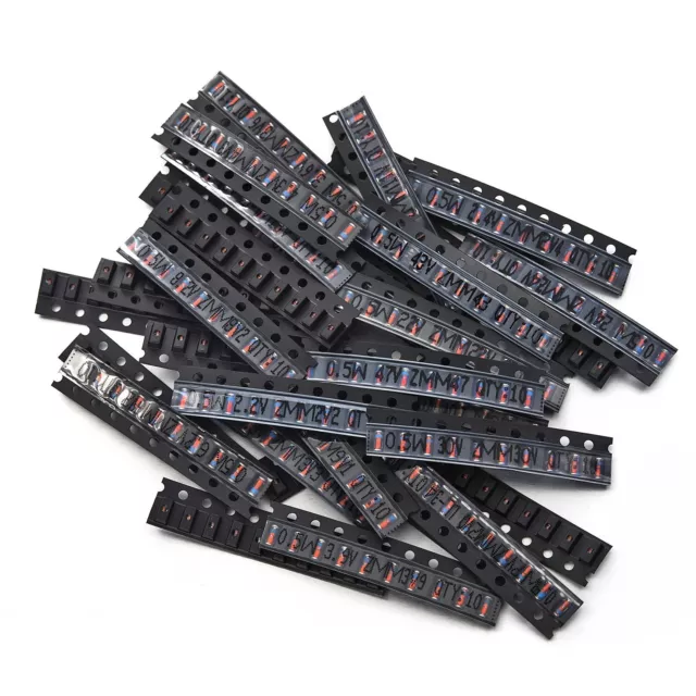 34 Values 0.5W SMD Zener Diode Assorted Kit 2V 2.2V 2.4V 2.7V 3V 3.3V 3.6V 3....