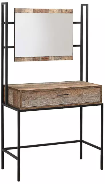 Birlea Urban Dressing Table and Mirror industrial Wood Rustic Brown and Black