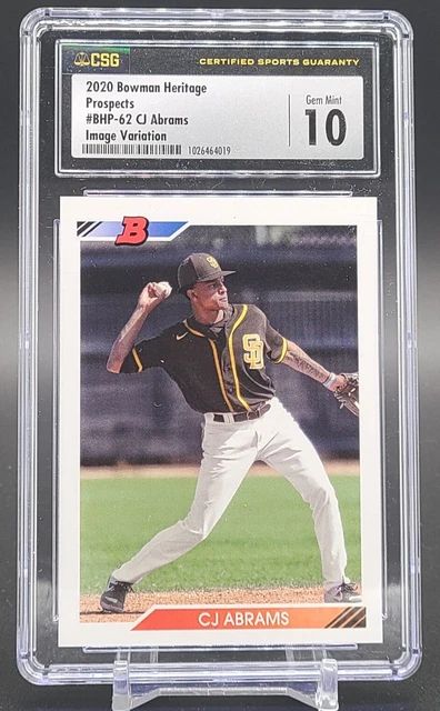 202 Bowman Heritage Prospects BHP-62 CJ Abrams Image Variation CSG 10 SD Padres