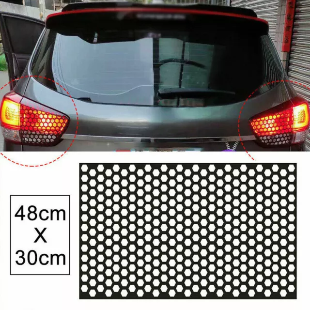 2X Car Tail Light Cover Black Honeycomb Sticker Rear Tail-lamp Decal Accessories