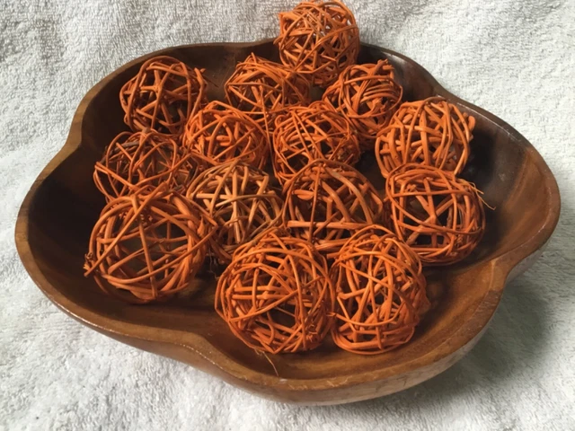 Bolas de rama de canasta de cosecha 20 piezas decoración de otoño 2 pulgadas rellenos de tazón naranja
