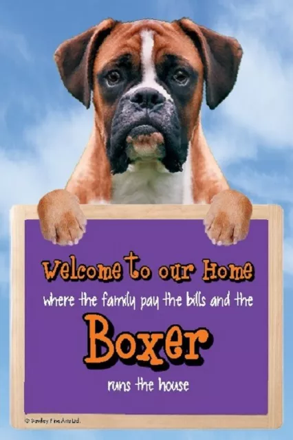 3D BOXER DOG WELCOME SIGN STUNNING 3D great Christmas stocking filler