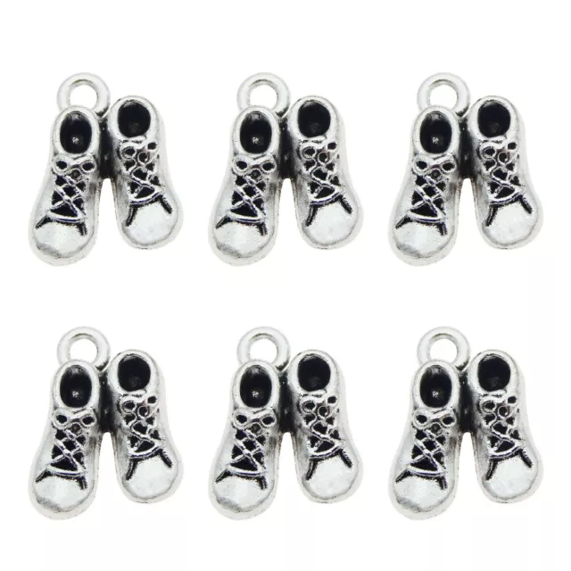50 Stück Antike Silber Legierung Sneaker Schuhe Anhänger Charme DIY Handwerk