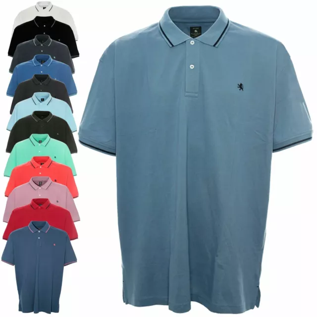 Kitaro Poloshirt Polo Shirt Herren Kurzarm Baumwolle Piqué Plusgröße Übergröße