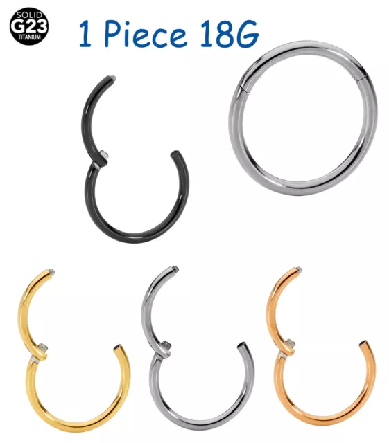 1 Piece G23 Titanium 18G Hinged Hoop Sleeper Nose Ear Lip Segment Earring Ring