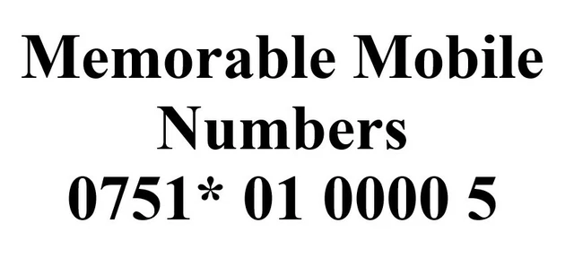 Tesco Mobile Sim Card Gold Number 0751* 01 0000 5