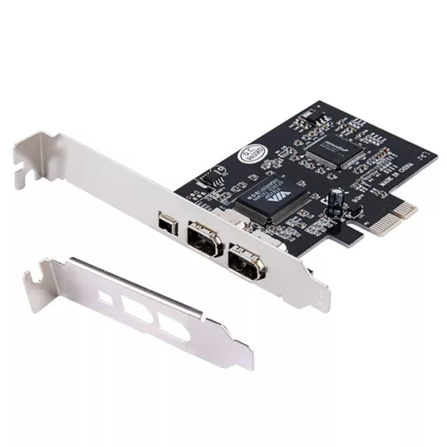 PCIE PCI-E Firewire IEEE 1394 2+1 3 Port Card Work With Windows 7 32/64 New