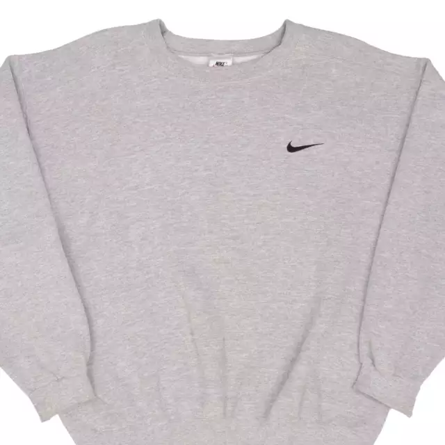 VINTAGE NIKE CLASSIC Swoosh Gray Sweatshirt 1990S Size Medium $110.00 ...