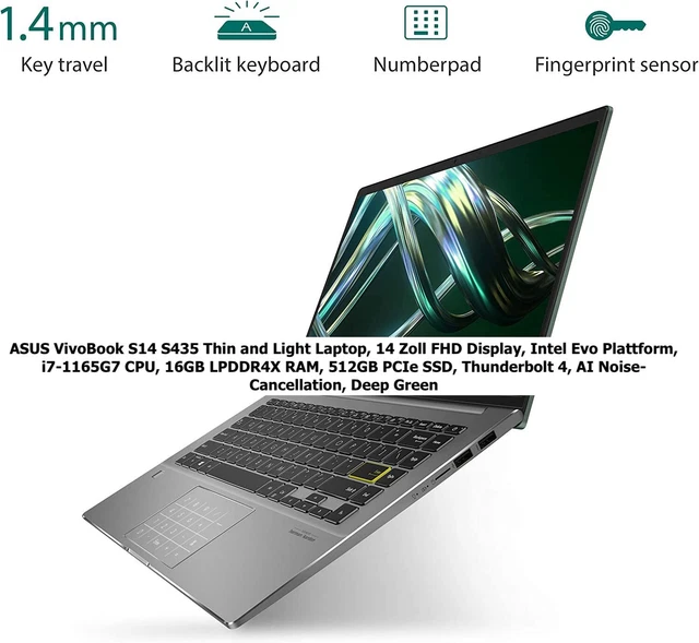 ASUS VivoBook S14 S435 Thin and Light Laptop 14" FHD i7 11th-16-512GB Notebook
