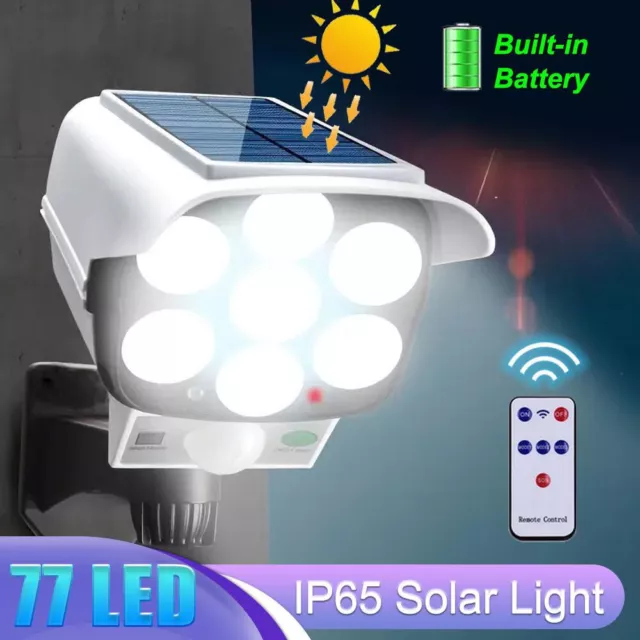 Solar Power Dummy Security Camera Fake Waterproof LED Light Surveillance Outdoor