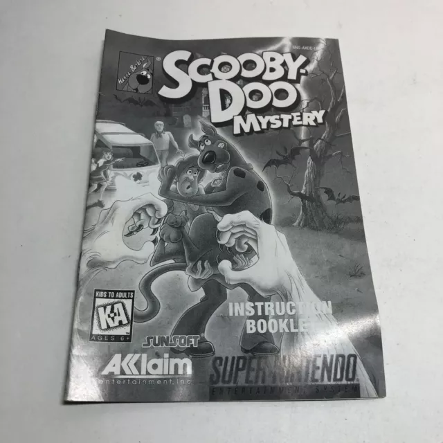 Scooby-Doo Mystery Instruction Booklet ONLY! (SNES, Super Nintendo) Manual