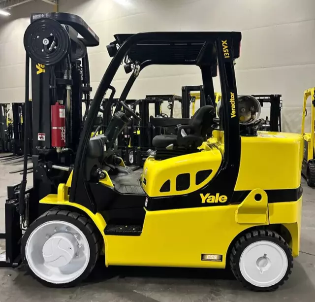 2015 Yale GLC135VX 13500 LB 3 Stage Mast LP Gas Cushion Forklift Reconditioned