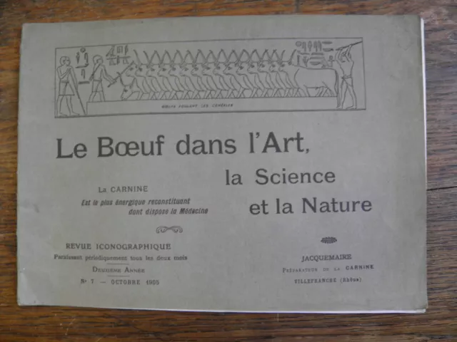 Le Boeuf dans l'Art , la Science et la nature / revue iconographique n° 7 / 1905