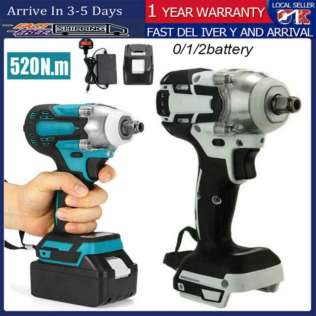 1/2" Driver 18V Cordless Impact Wrench Brushless For Makita Battery 01/2 Battery