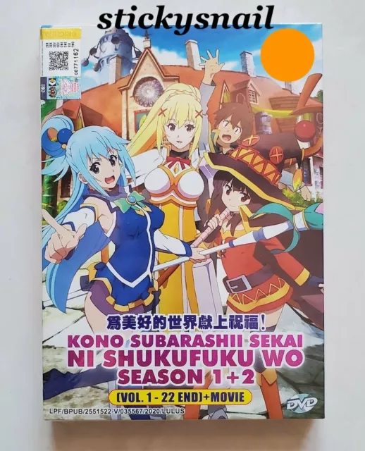 DVD Anime Kono Subarashii Sekai Ni Shukufuku Wo Season 1+2 (1-22) +Movie  Eng SUB