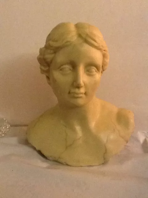 Decoline Sculpture Of Woman Bust Roman Style 9 1/2" High 2
