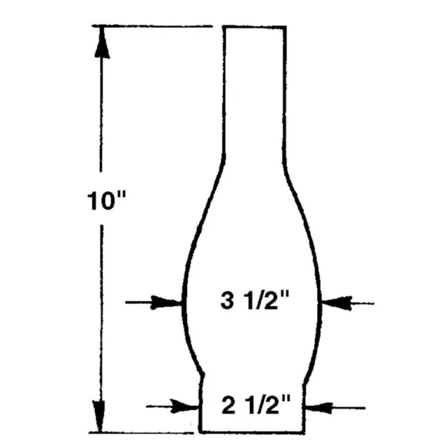 Clear Glass Lamp Chimney Oval Replacement Hurricane Globe 2.5 Base x 10 inch H 3