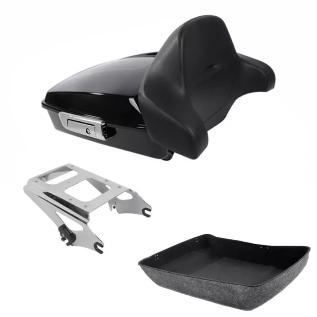 Chopped Trunk Backrest & Mount Fit For Harley Tour Pak Road King Glide 2009-2013