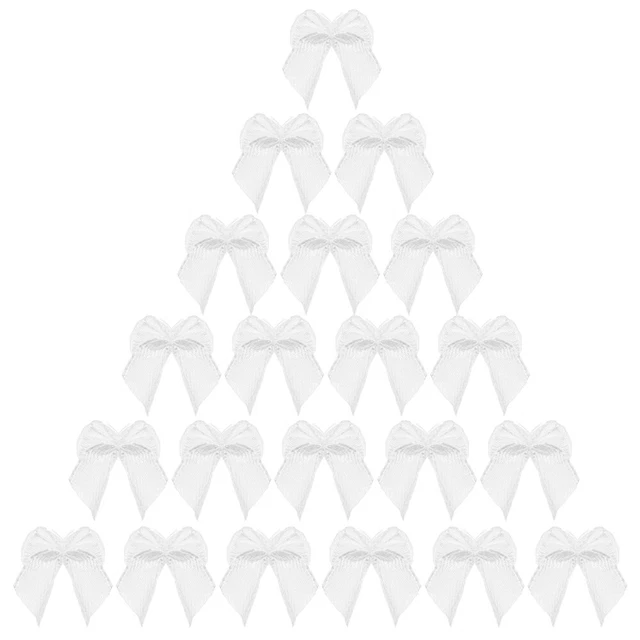 100 piezas Arcos de cabello blancos hechos a mano para niños decoración de embalaje