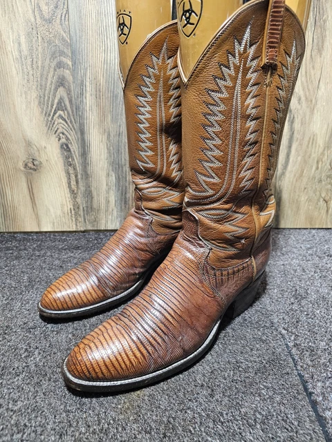 Dan Post Men's Elgin Genuine Lizard Square Toe Boots - Natural
