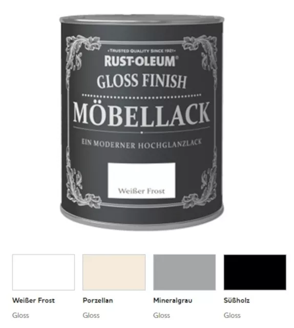 Rust-Oleum Gloss Finish Möbellack hochglanz versch. Farben 750ml