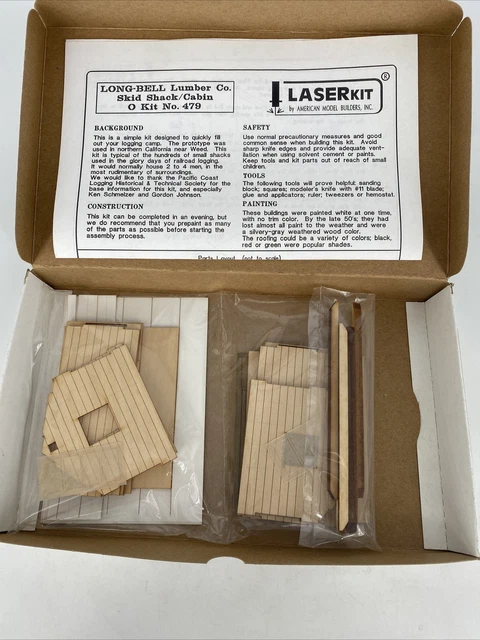 O Gauge American Model Builders Laserkit Long-Bell Lumber Co Shacks Kit #479 New