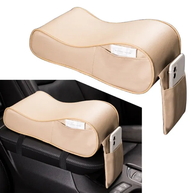Car Armrest Cushion Cover Center Console Box Pad Protector Accessories Beige US