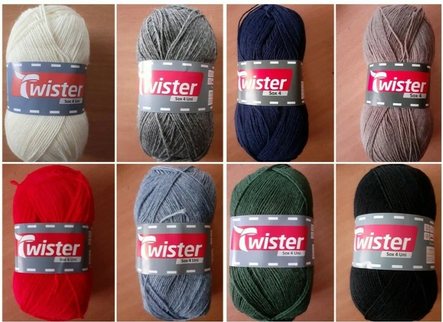 100g SOX 4 uni Sockenwolle 4-fach 4f Sockengarn 4-fäd Strumpfgarn 39,50€/kg