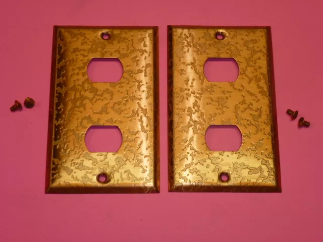 Nos! (2) Bell Interchange 1-Gang Antique Copper Finish Wall Plate, 2-Hole