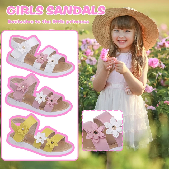 1 paio di sandali scarpe bambine fiori suola in gomma morbida sandali scarpe antiscivolo