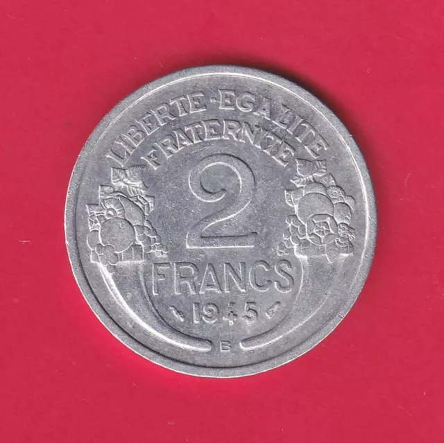 Pièce de monnaie France : Morlon 2 francs Alu, 1945 Beaumont-le-Roger, TTB