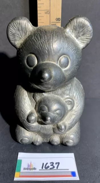 Vtg LEONARD Silverpate Bear Piggy Coin BANK