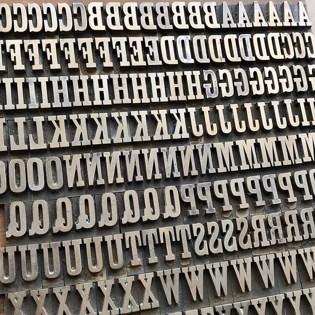 23 mm PRÄGESCHRIFT - Messingschrift Buchbinder Prägetypen ABC 0-9 Vergoldepresse