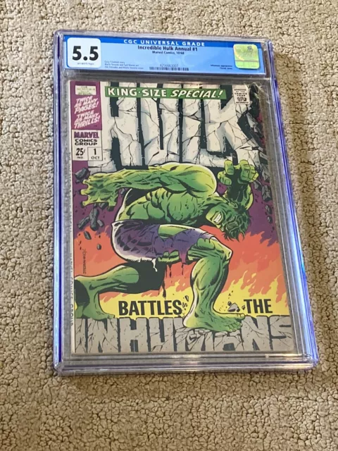 Incredible Hulk King Size Annual 1 CGC 5.5 OW (Iconic Steranko- 1968) + magnet