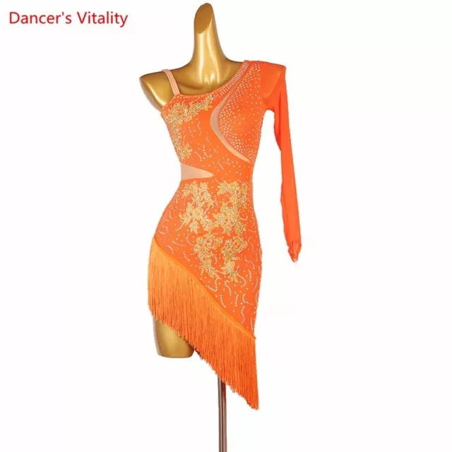 Latin Dance Performance Costume Women Latin Competition Dress Rumba ChachaOutfit 2